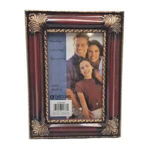 Decorel Wood Look Picture Frame Golden Trim 8x6 for 4x6 Photo